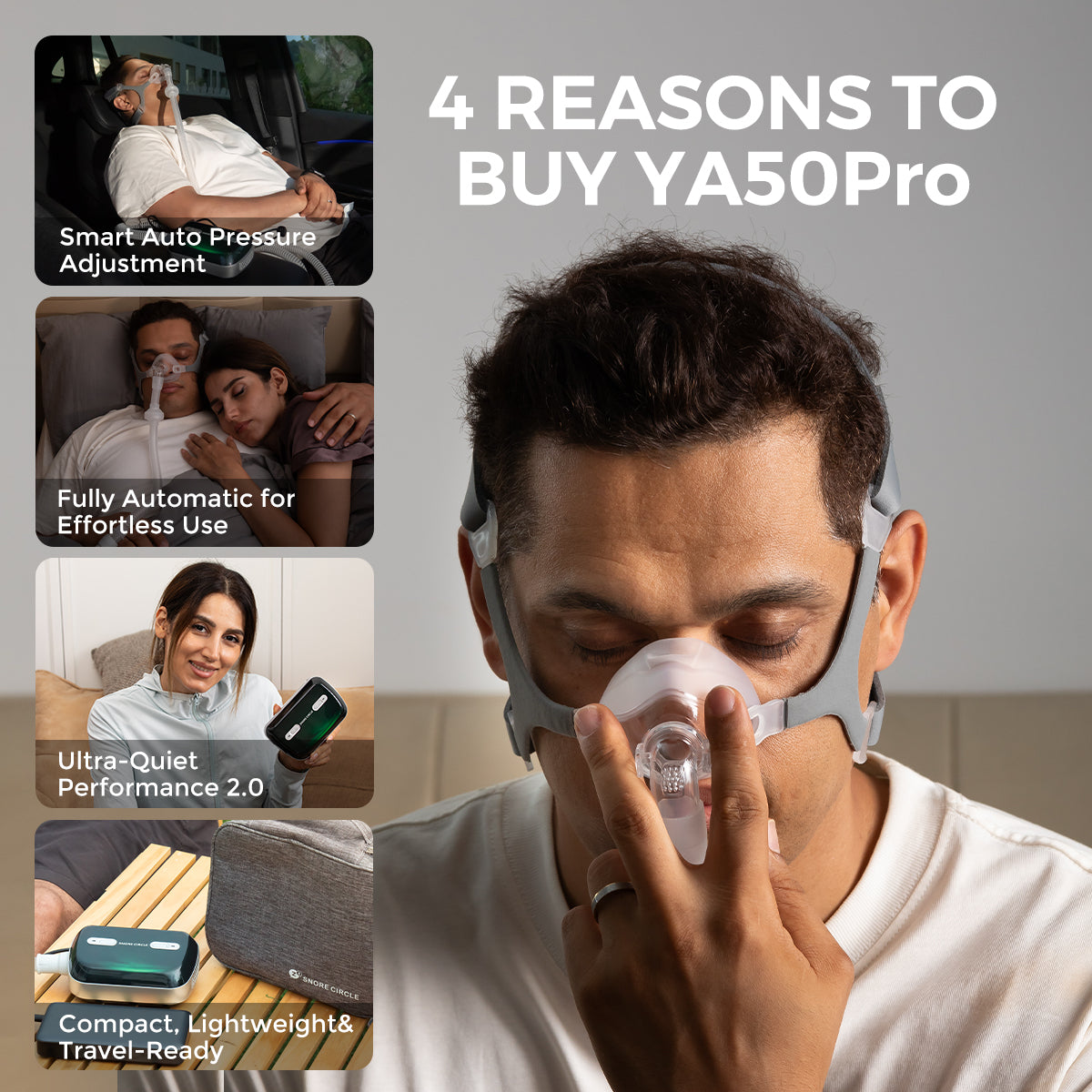 YA50Pro New Upgraded Portable Ultra-Quiet Auto APAP Device for Better Sleep