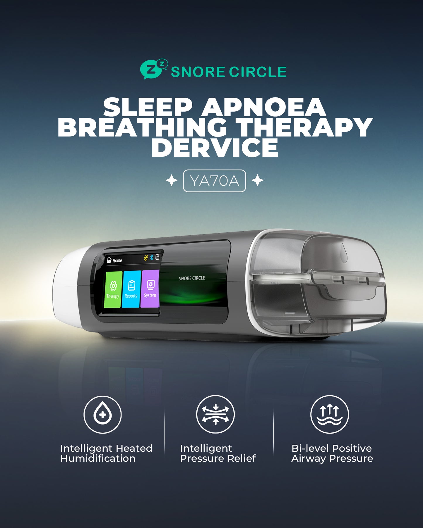 YA70A New Upgraded Portable Ultra-Quiet Auto Bi-Level PAP Device for Better Sleep